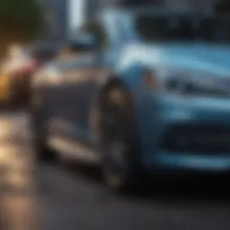 Close-up of a previously leased car showcasing its features