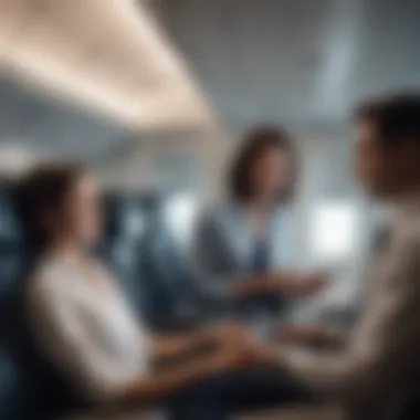 Passengers Engaging with Gogo In-Flight Services Alaska Airlines Cabin with Passengers Using Wi-Fi