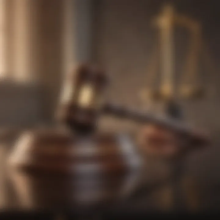 Visual depiction of a gavel to symbolize legal aspects of bankruptcy.