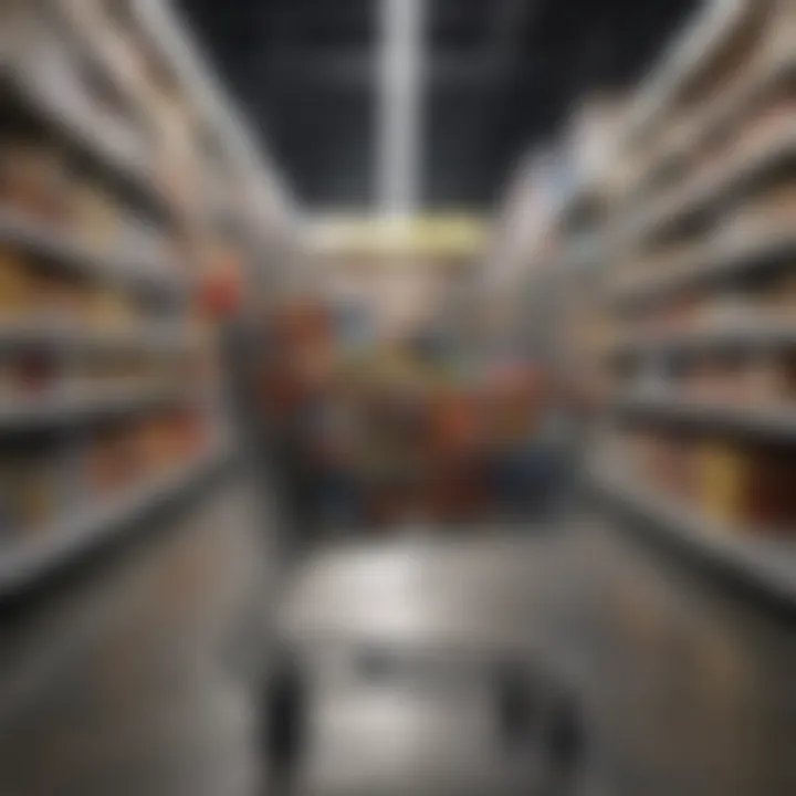 Shopping cart filled with Walmart products