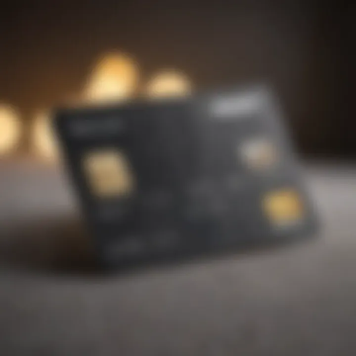 Close-up of a credit card with rewards points highlighted