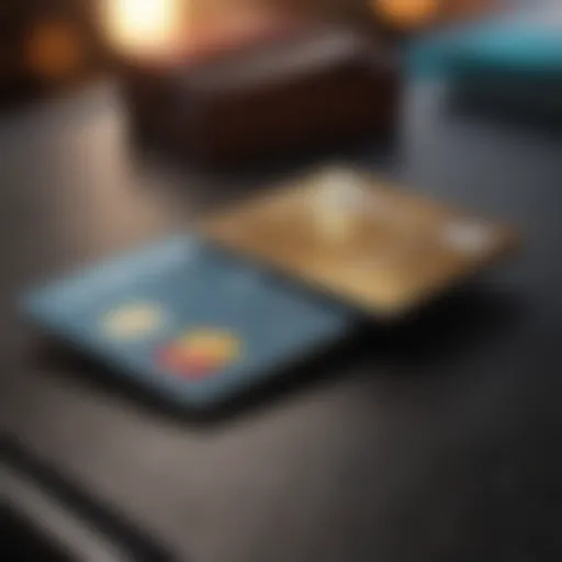 A selection of premium credit cards on a table