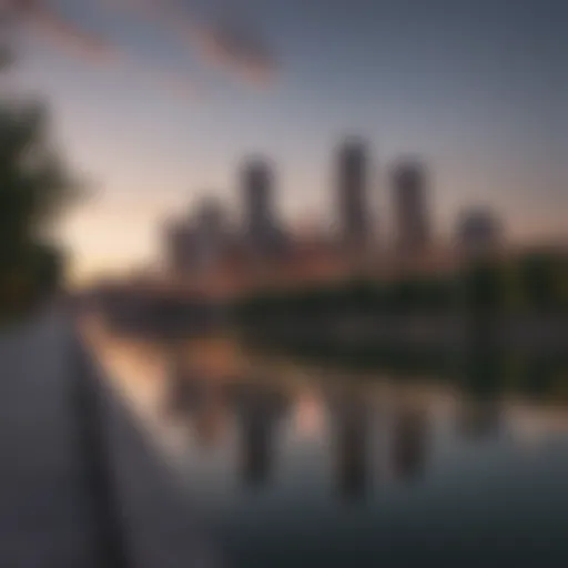A scenic view of Toledo, Ohio, showcasing its skyline and architecture.