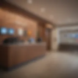 A visually appealing layout of a bank branch showcasing its interior