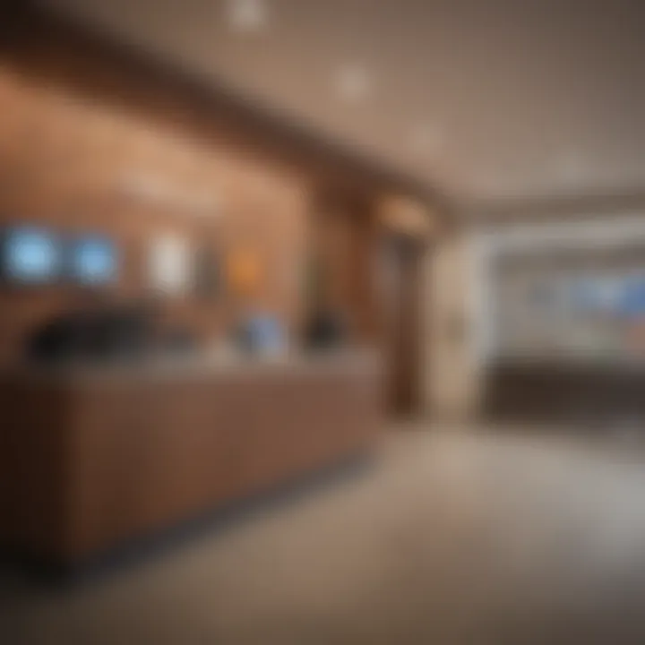 A visually appealing layout of a bank branch showcasing its interior