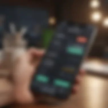 Using Budgeting Apps A smartphone displaying a budgeting app interface