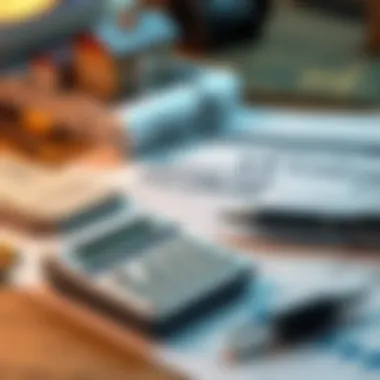 Calculator and VA loan documents