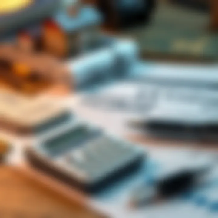 Calculator and VA loan documents