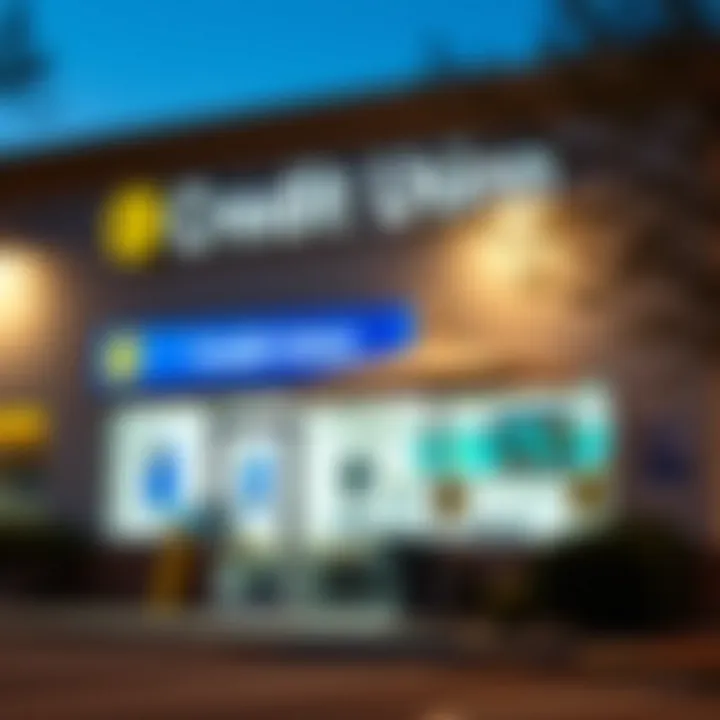 Credit Union Services for Check Cashing A credit union branch showcasing its services