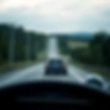 The Freedom of Driving Your First Car A serene road with a car driving towards the horizon