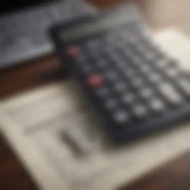 A calculator on a financial statement, symbolizing tax calculations