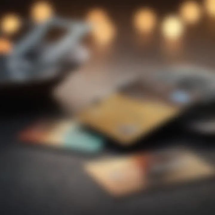 Visual representation of credit management strategies with stream credit cards