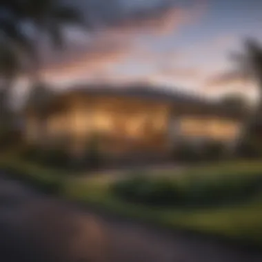 A picturesque view of a Hawaiian home with a mortgage sign