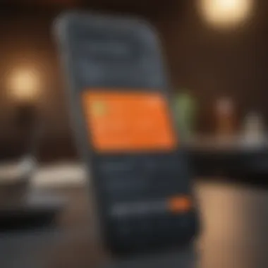 Mobile Banking App for Cash Deposits A smartphone showing a banking app interface for mobile deposits.