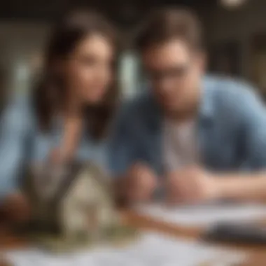 Evaluating Financial Capabilities A couple reviewing their finances and budget for a new home
