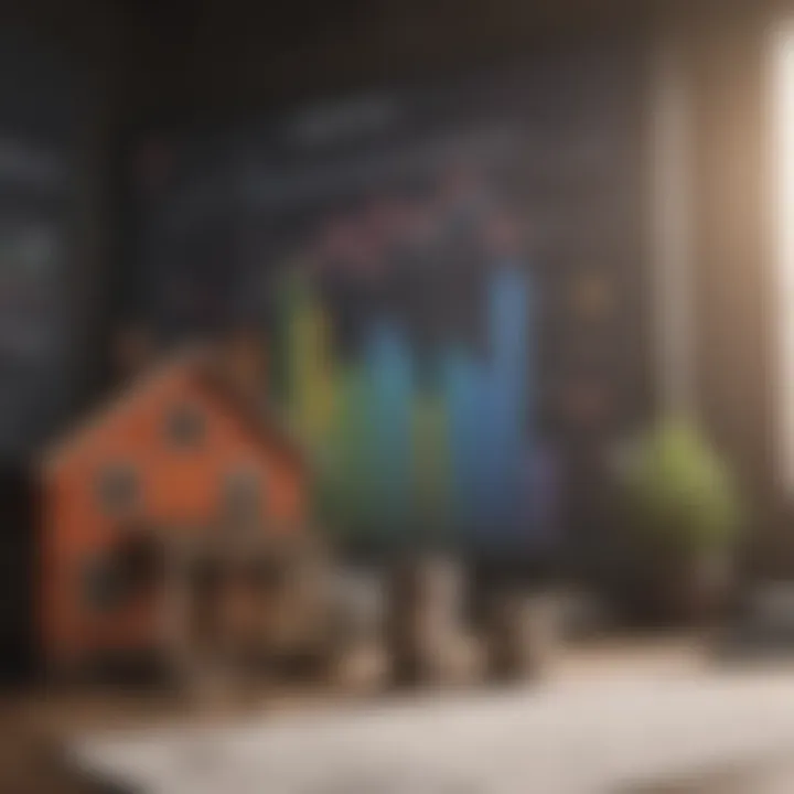 A graph illustrating current market trends in real estate