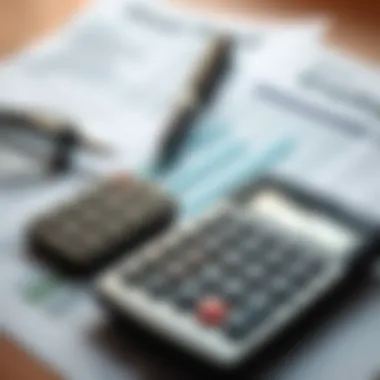 Budgeting for a Down Payment A calculator and financial documents illustrating budgeting.