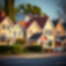 An array of houses representing different price ranges.