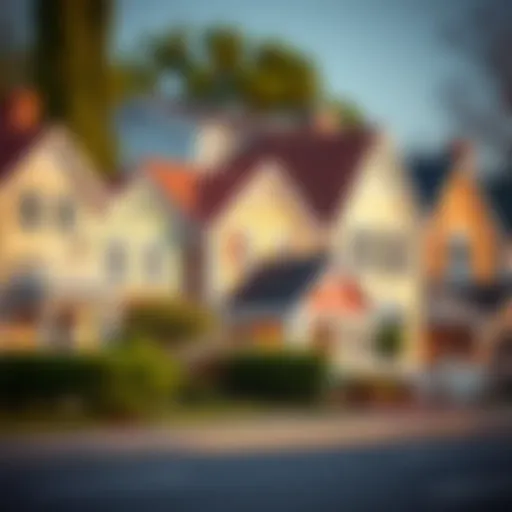 An array of houses representing different price ranges.