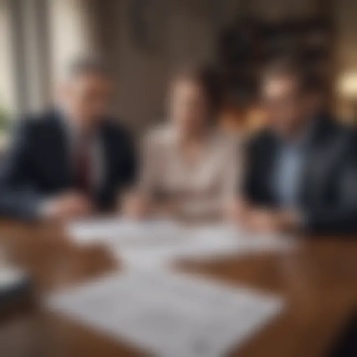 A couple examining their financial documents together at a table.