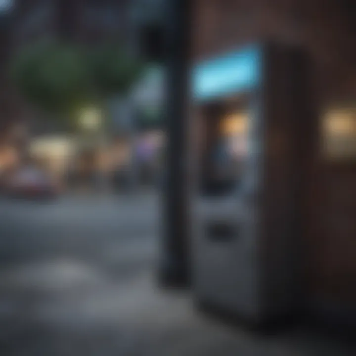 A scenic representation of an ATM in an urban setting