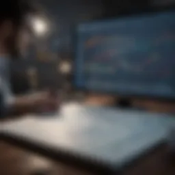 A thoughtful individual analyzing financial graphs and charts
