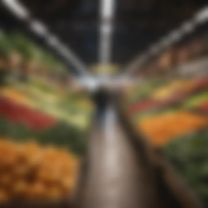 A colorful display of fresh produce in a market