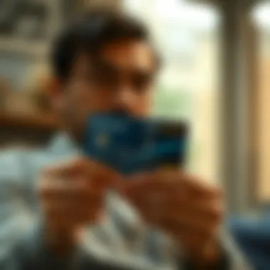 Evaluating Credit Card Choices Visual representation of a person evaluating credit card choices