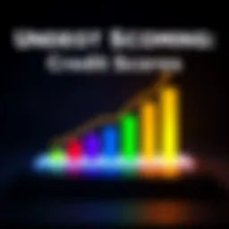 A visual representation of credit scores with rising graphs