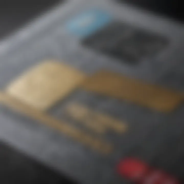 A close-up view of a credit card with a digital lock symbol