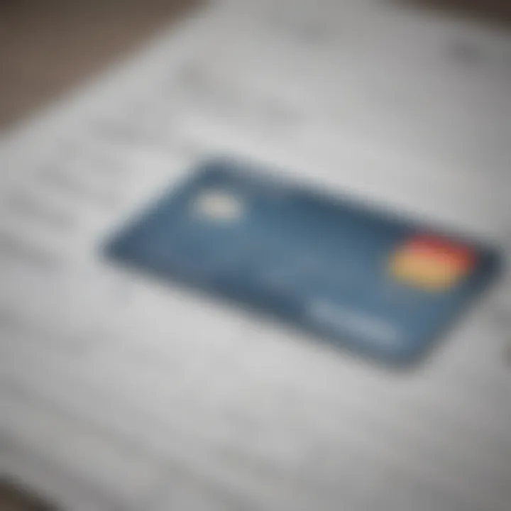 A close-up of a credit card on a financial planning worksheet