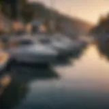 A serene marina with various boats docked, representing the boating lifestyle.