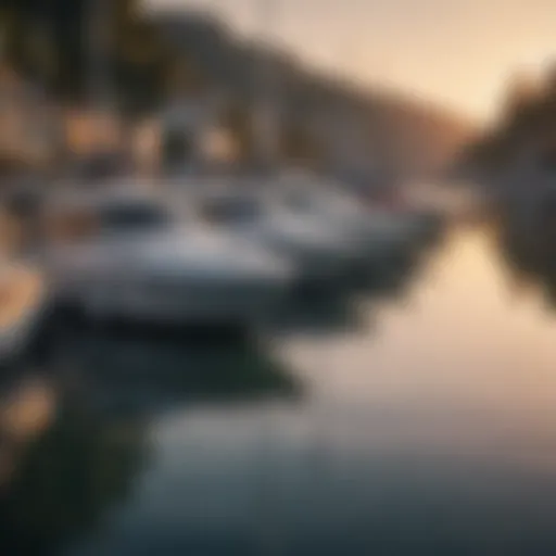 A serene marina with various boats docked, representing the boating lifestyle.