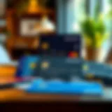 Illustration depicting various credit card offers on a table
