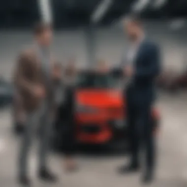 Car Buyer with New Vehicle A satisfied car buyer receiving keys to their new vehicle under a zero financing plan.
