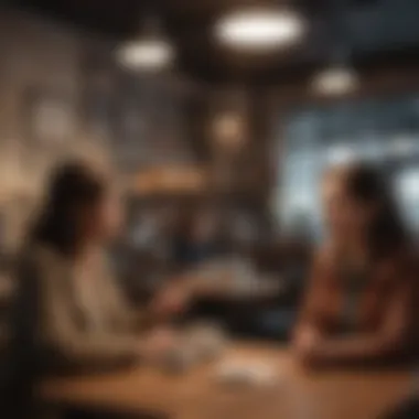 Discussion of Career Options in a Local Café A serene local café where seasoned professionals discuss career options