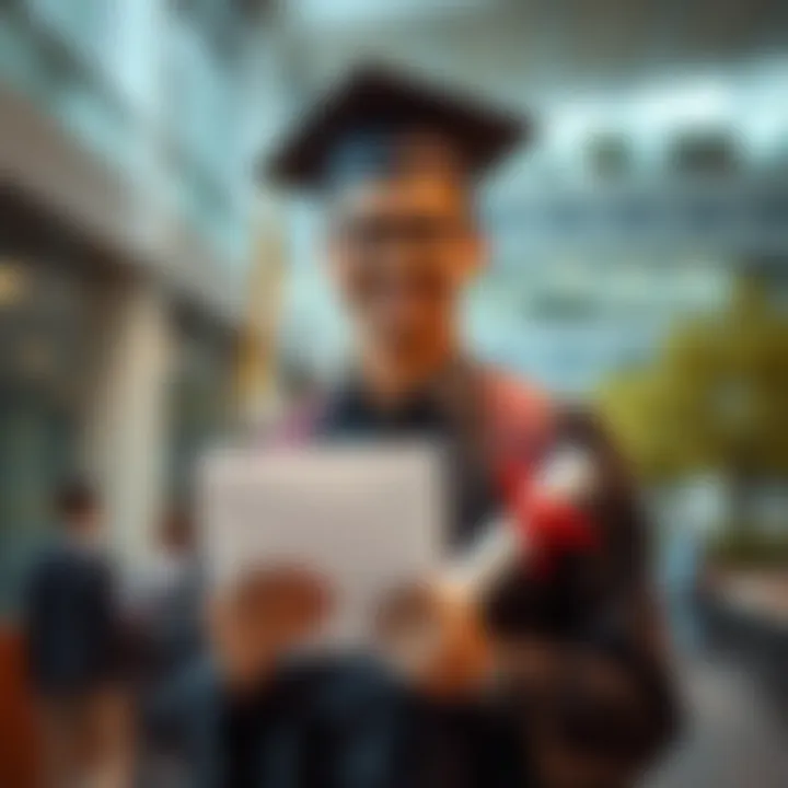 A confident graduate holding a diploma and job offer