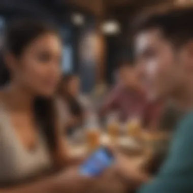 Diversity in Online Dating A diverse group of individuals engaging with their mobile devices.