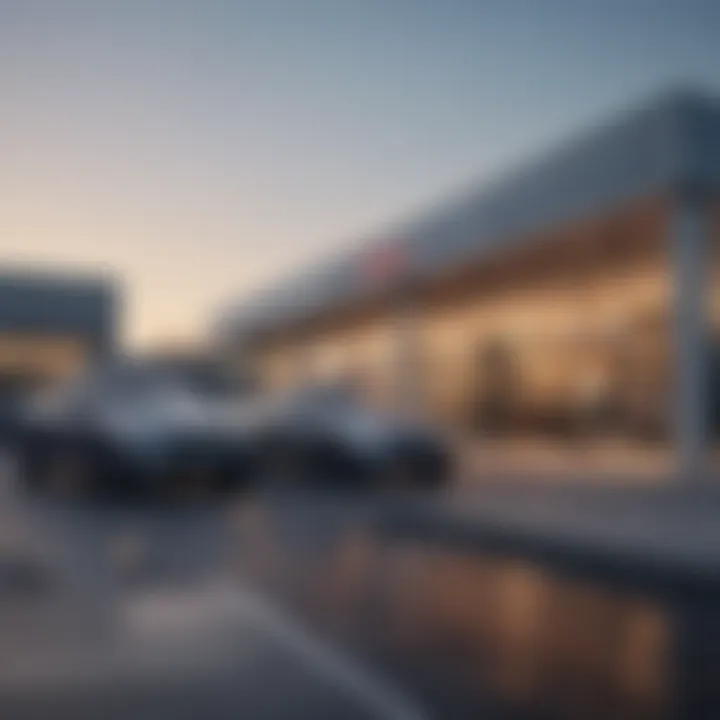 Exterior view of a no interest car dealership showcasing various vehicle models.