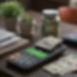Illustration of Cash App interface showing budgeting tools