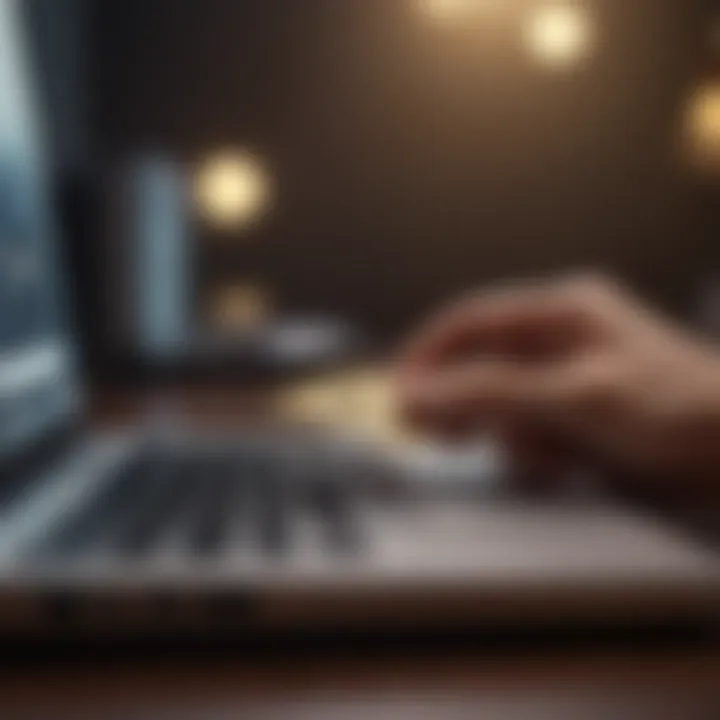 A consumer analyzing credit card benefits on a laptop