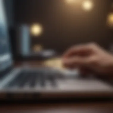 Evaluating Credit Card Benefits A consumer analyzing credit card benefits on a laptop