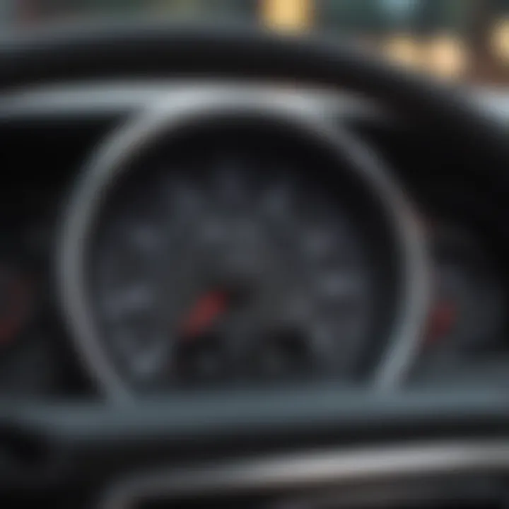 A close-up of a vehicle's dashboard highlighting essential features.