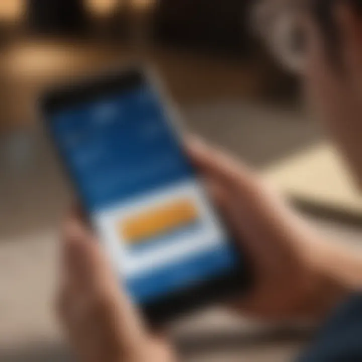 User navigating through the Visa Signature App dashboard