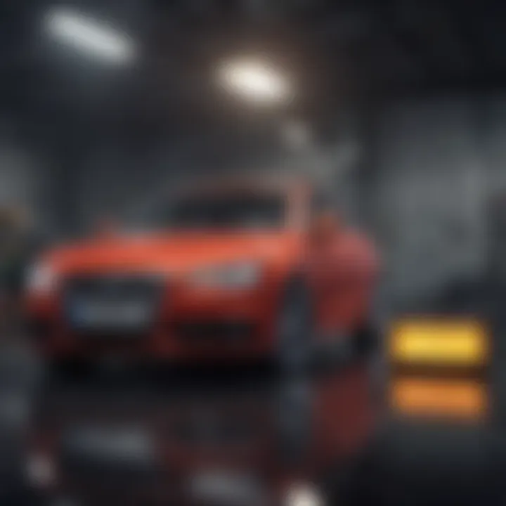 Illustration of a digital device displaying car details