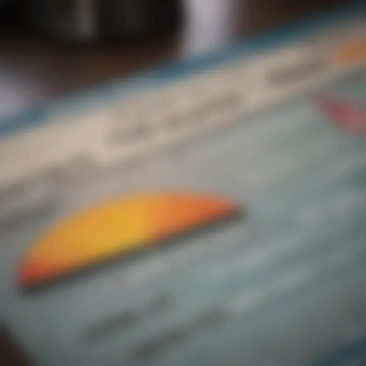 A close-up of a credit report showcasing various credit scores.