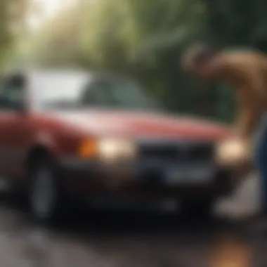 Inspection of a car for damage signs