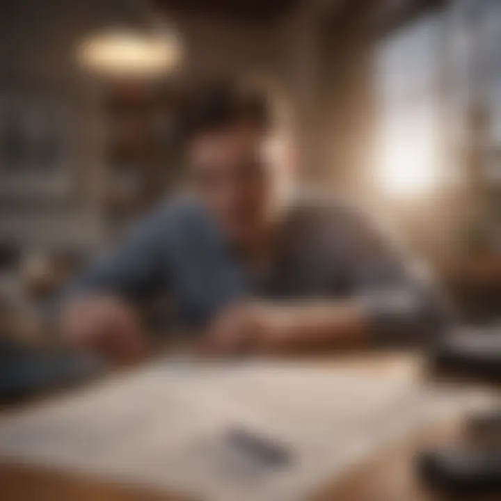 A thoughtful individual reviewing tax deductions and credits