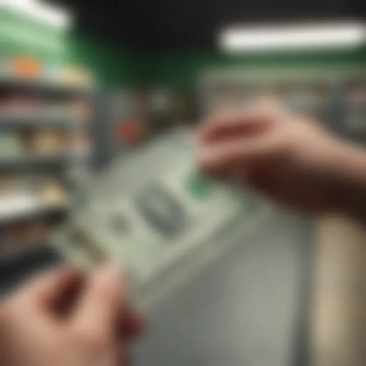 Retail store loading money onto Green Dot card