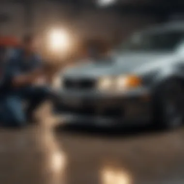 Evaluating Car Condition An expert evaluating a car's condition and features
